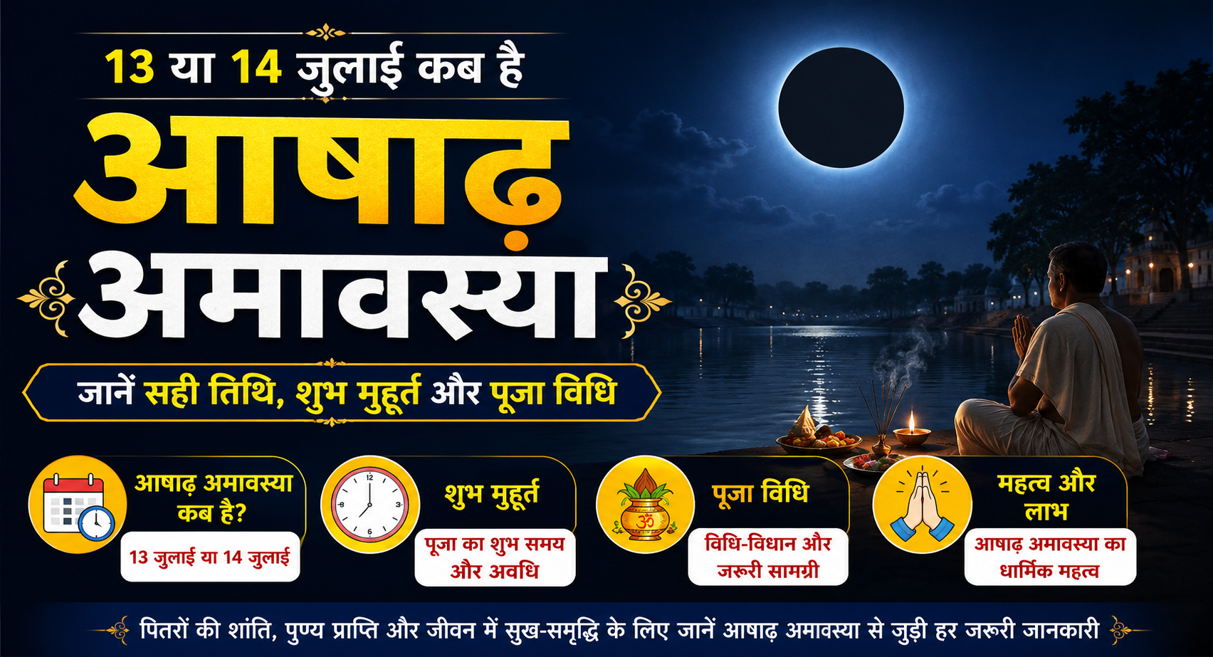 13 या 14 जुलाई कब है आषाढ़ अमावस्या, जानें सही तिथि, शुभ मुहूर्त और पूजा विधि
