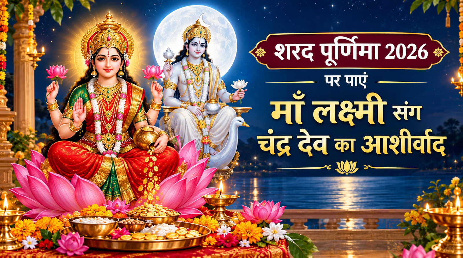 Sharad Purnima 2026 – Maa Lakshmi and Chandra Dev blessings under the full moon