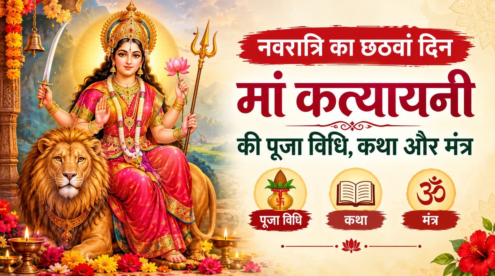 नवरात्रि के छठवें दिन मां कात्यायनी की पूजा विधि, कथा और मंत्र