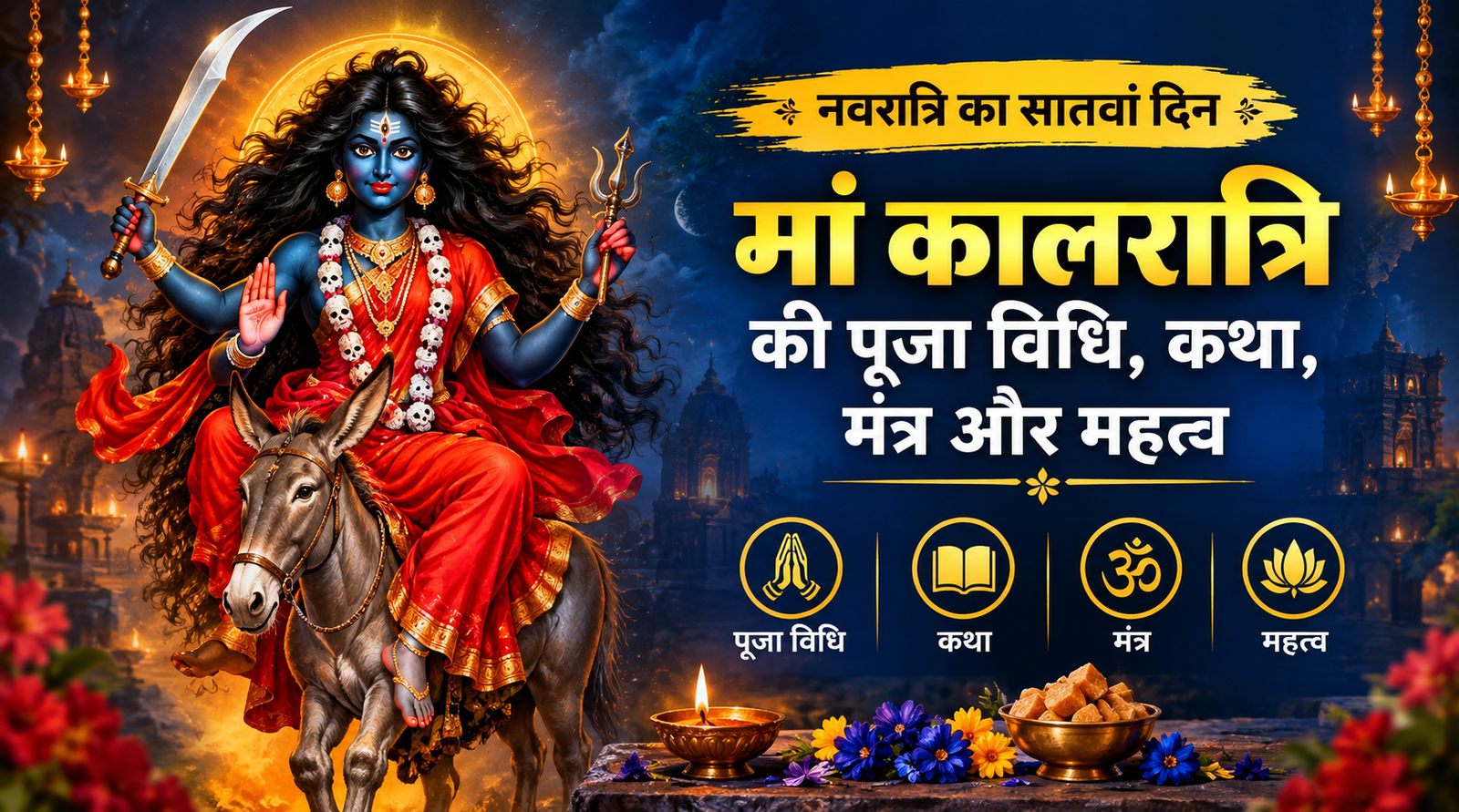 नवरात्रि सप्तमी पर मां कालरात्रि का स्वरूप और पूजा विधि – AstroBySadhak मां कालरात्रि की पूजा, मंत्र, कथा और धार्मिक महत्व – AstroBySadhak नवरात्रि के सातवें दिन मां कालरात्रि की आराधना – AstroBySadhak मां कालरात्रि का दिव्य स्वरूप और नवरात्रि सप्तमी पूजा – AstroBySadhak नवरात्रि 7वां दिन मां कालरात्रि पूजा विधि और मंत्र – AstroBySadhak