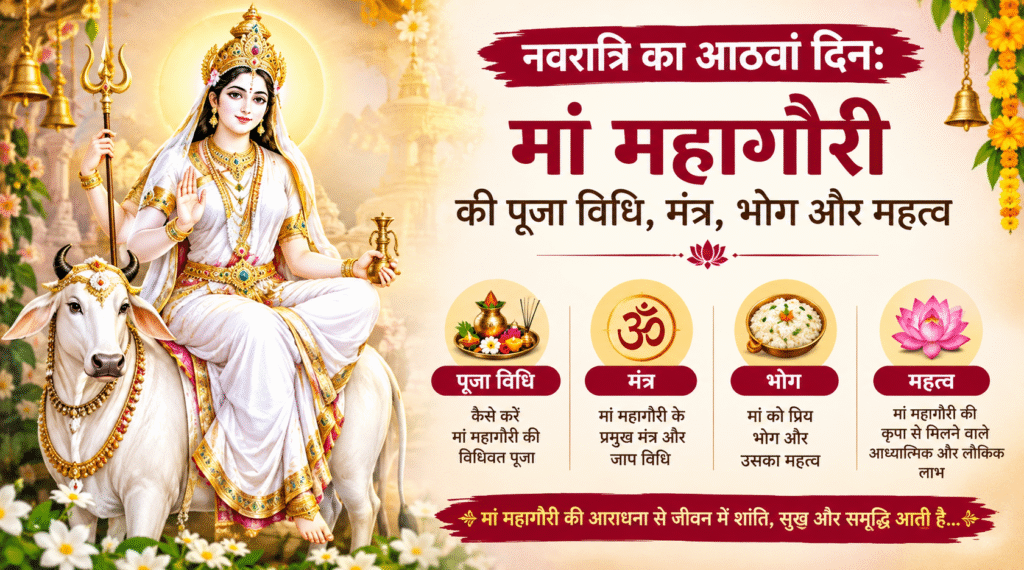 नवरात्रि के आठवें दिन मां महागौरी की पूजा और आराधना